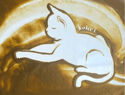 猫の描き方②「寝そべる猫」"リクエストサンドアート"