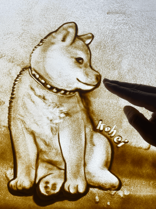 柴犬の描き方(サンドアートリクエスト)